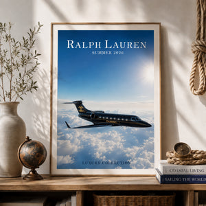 Private Jet Wall Art, Quiet Luxury Framed Canvas Print, Old Money Decor