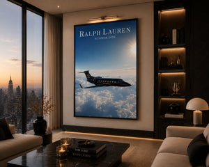 Private Jet Wall Art, Quiet Luxury Framed Canvas Print, Old Money Decor