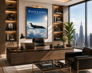 Private Jet Wall Art, Quiet Luxury Framed Canvas Print, Old Money Decor