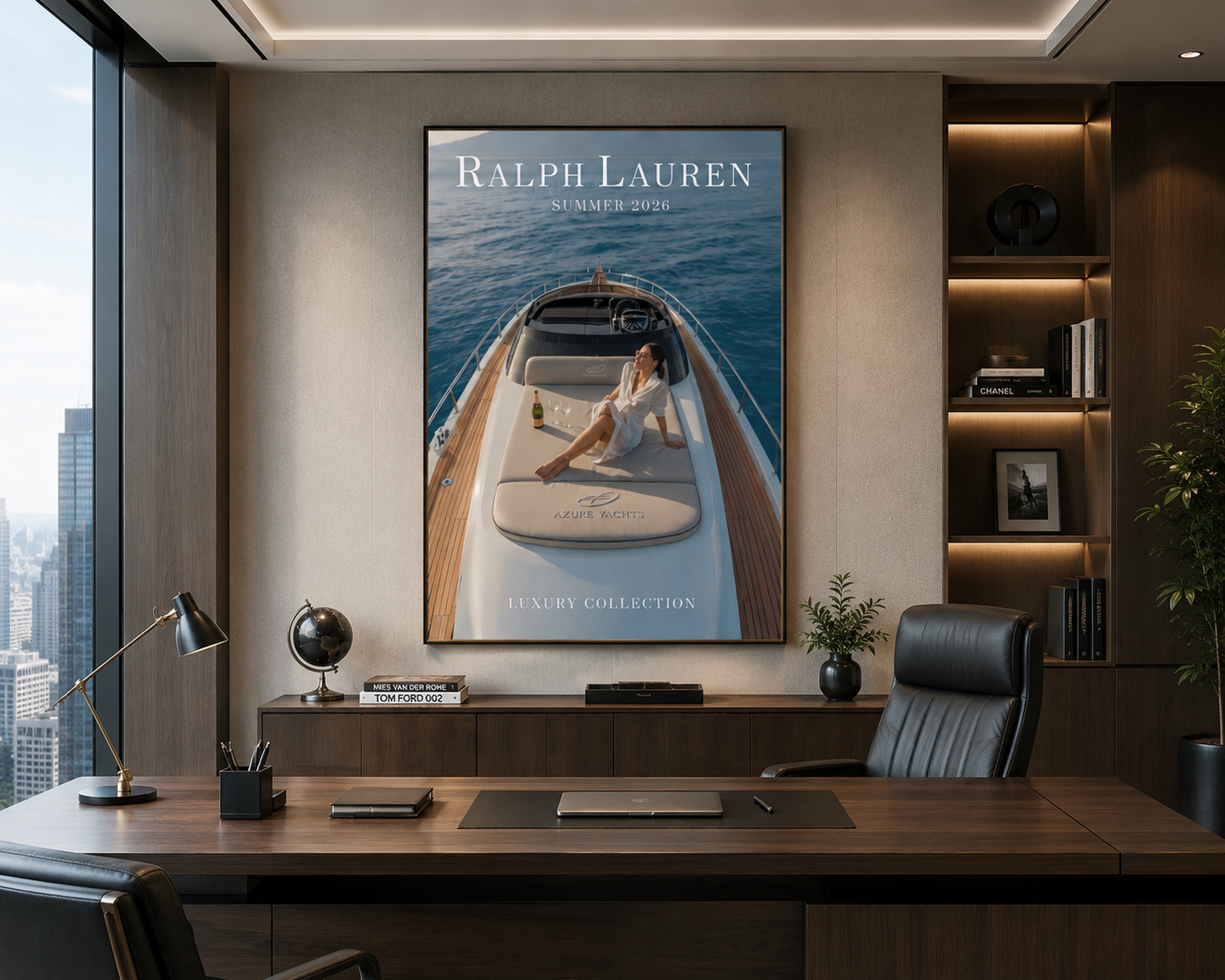 Ralph Lauren Style Yacht Canvas Wall Art, Luxury Coastal Decor, Framed Old Money Poster, Quiet Luxury Beach House Wall Art