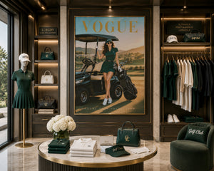 Luxury Golf Wall Art Framed Canvas, Old Money Country Club Decor, Vogue Style Golf Print, Fashion Golf Poster, Luxury Office Wall Art