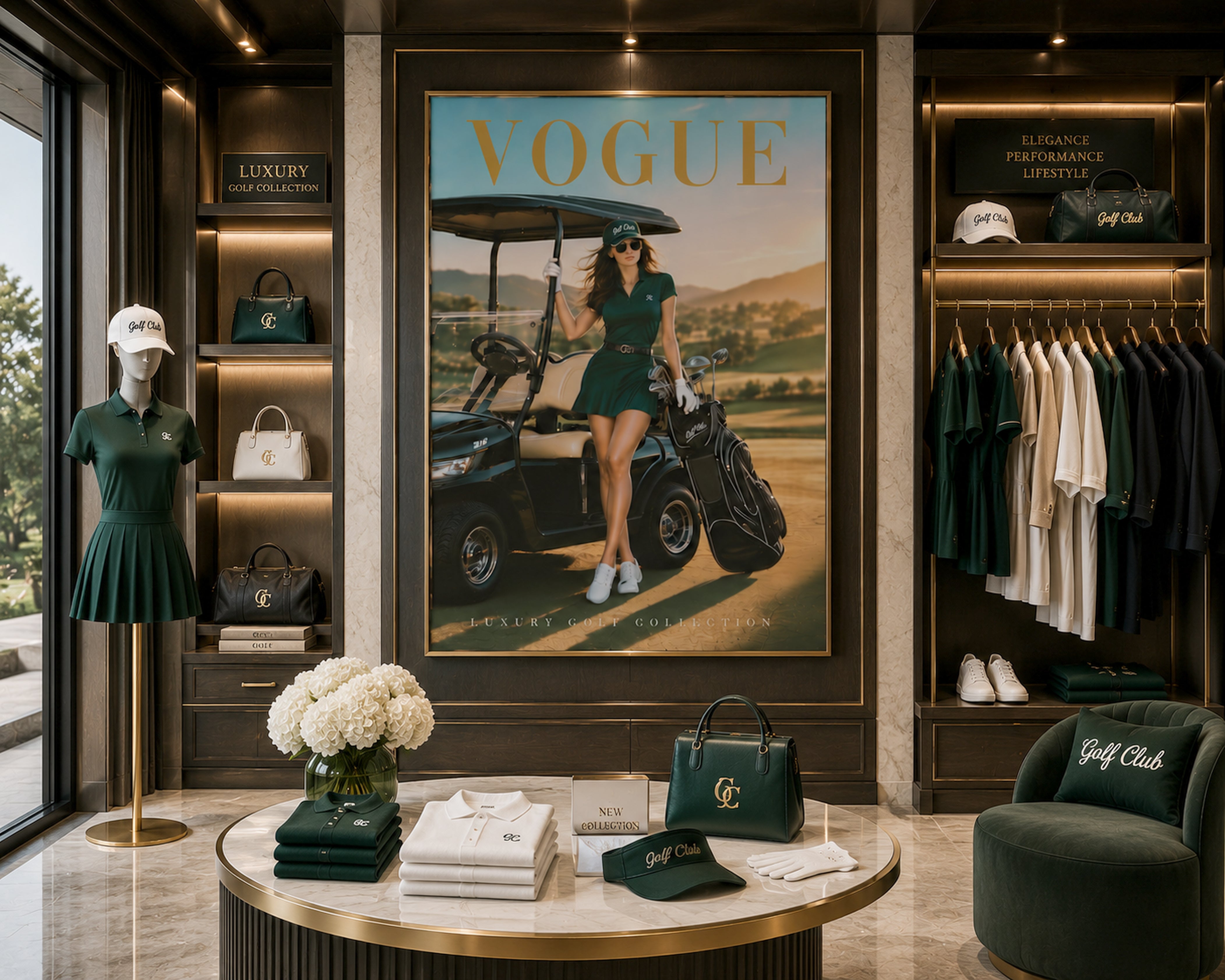 Luxury Golf Wall Art Framed Canvas, Old Money Country Club Decor, Vogue Style Golf Print, Fashion Golf Poster, Luxury Office Wall Art