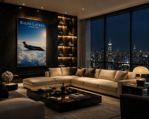 Private Jet Wall Art, Quiet Luxury Framed Canvas Print, Old Money Decor