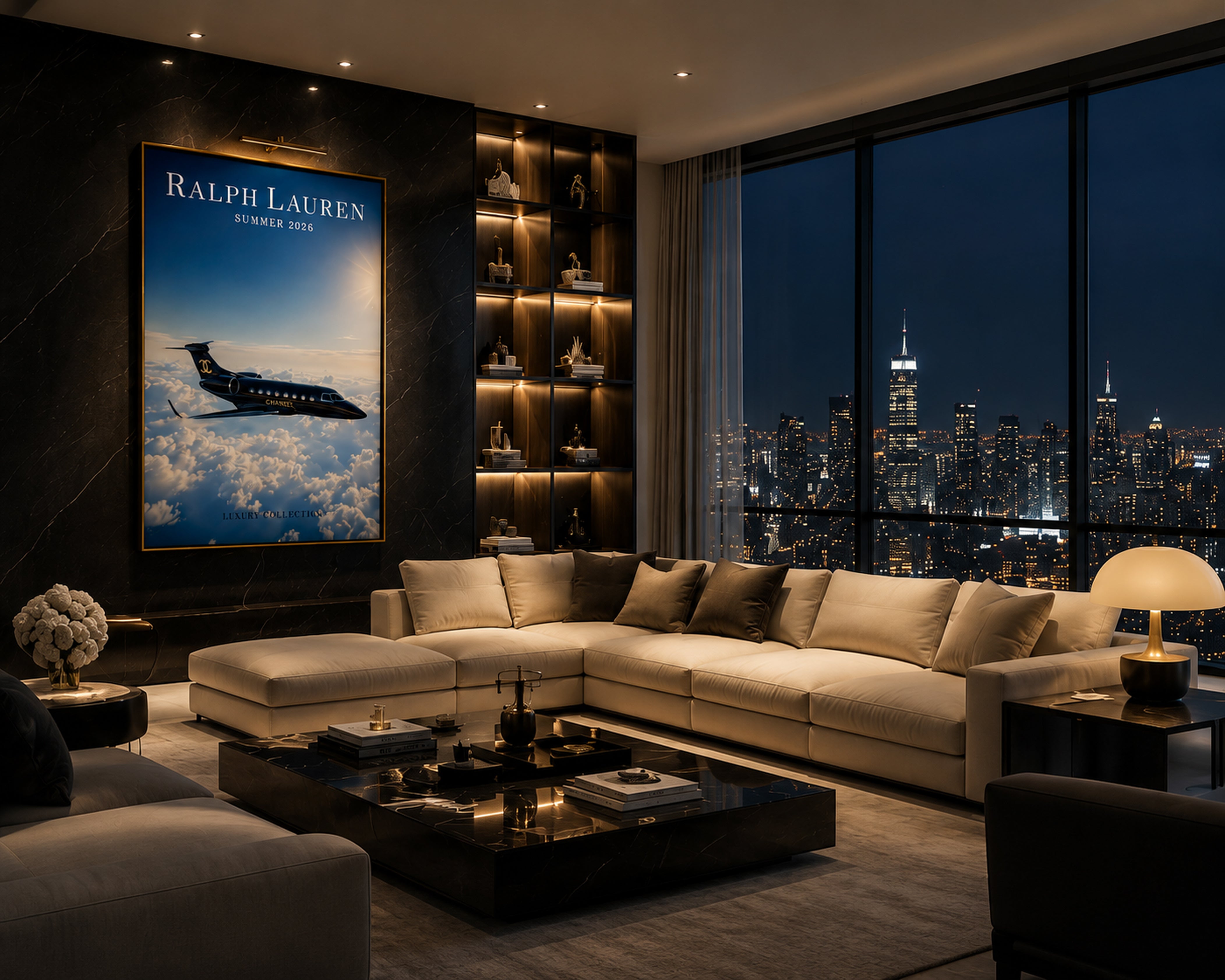 Private Jet Wall Art, Quiet Luxury Framed Canvas Print, Old Money Decor