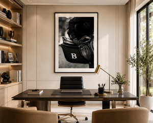 Majestic Horse Equestrian Framed Canvas Wall Art, Black and White Saddle Print, Luxury Horse Riding Decor