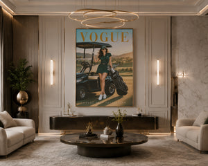 Luxury Golf Wall Art Framed Canvas, Old Money Country Club Decor, Vogue Style Golf Print, Fashion Golf Poster, Luxury Office Wall Art