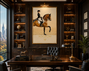 Luxury Equestrian Wall Art, Dressage Horse Framed Canvas, Old Money Decor, Discipline Motivation Poster, Quiet Luxury Home Decor