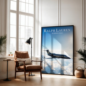 Private Jet Wall Art, Quiet Luxury Framed Canvas Print, Old Money Decor