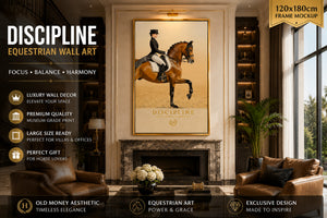Luxury Equestrian Wall Art, Dressage Horse Framed Canvas, Old Money Decor, Discipline Motivation Poster, Quiet Luxury Home Decor