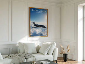 Private Jet Wall Art, Quiet Luxury Framed Canvas Print, Old Money Decor