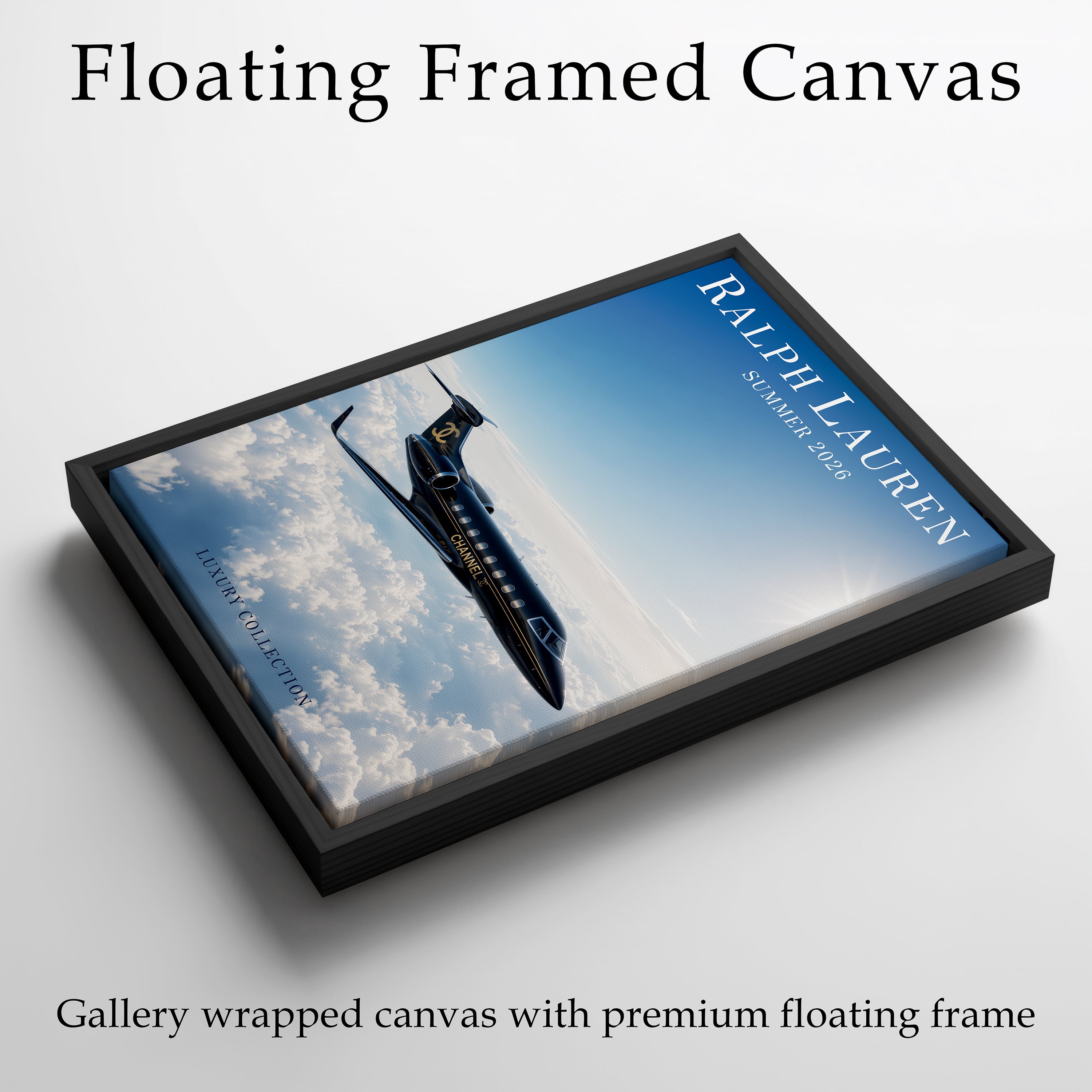 Private Jet Wall Art, Quiet Luxury Framed Canvas Print, Old Money Decor