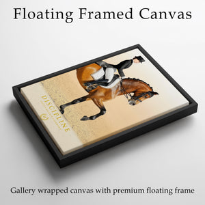 Luxury Equestrian Wall Art, Dressage Horse Framed Canvas, Old Money Decor, Discipline Motivation Poster, Quiet Luxury Home Decor