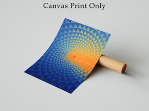 Abstract Geometric Canvas Wall Art, Journey To Success Print, Modern Blue Orange Framed Canvas, Inspirational Office Decor, Large Statement Artwork