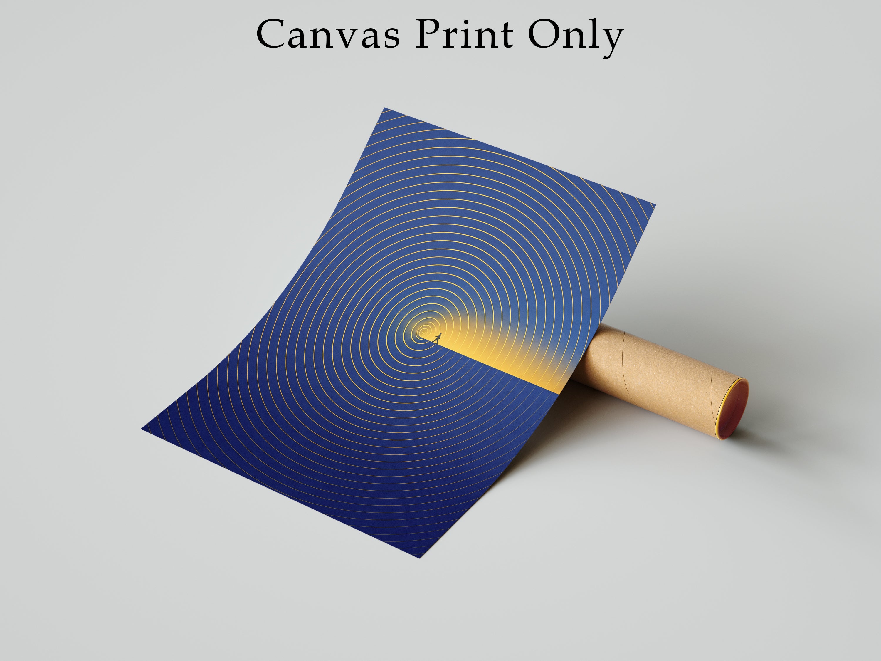 Luxury Blue and Gold Wall Art, Abstract Framed Canvas Print, Modern Minimalist Decor, Contemporary Office Artwork, Inspirational Wall Art