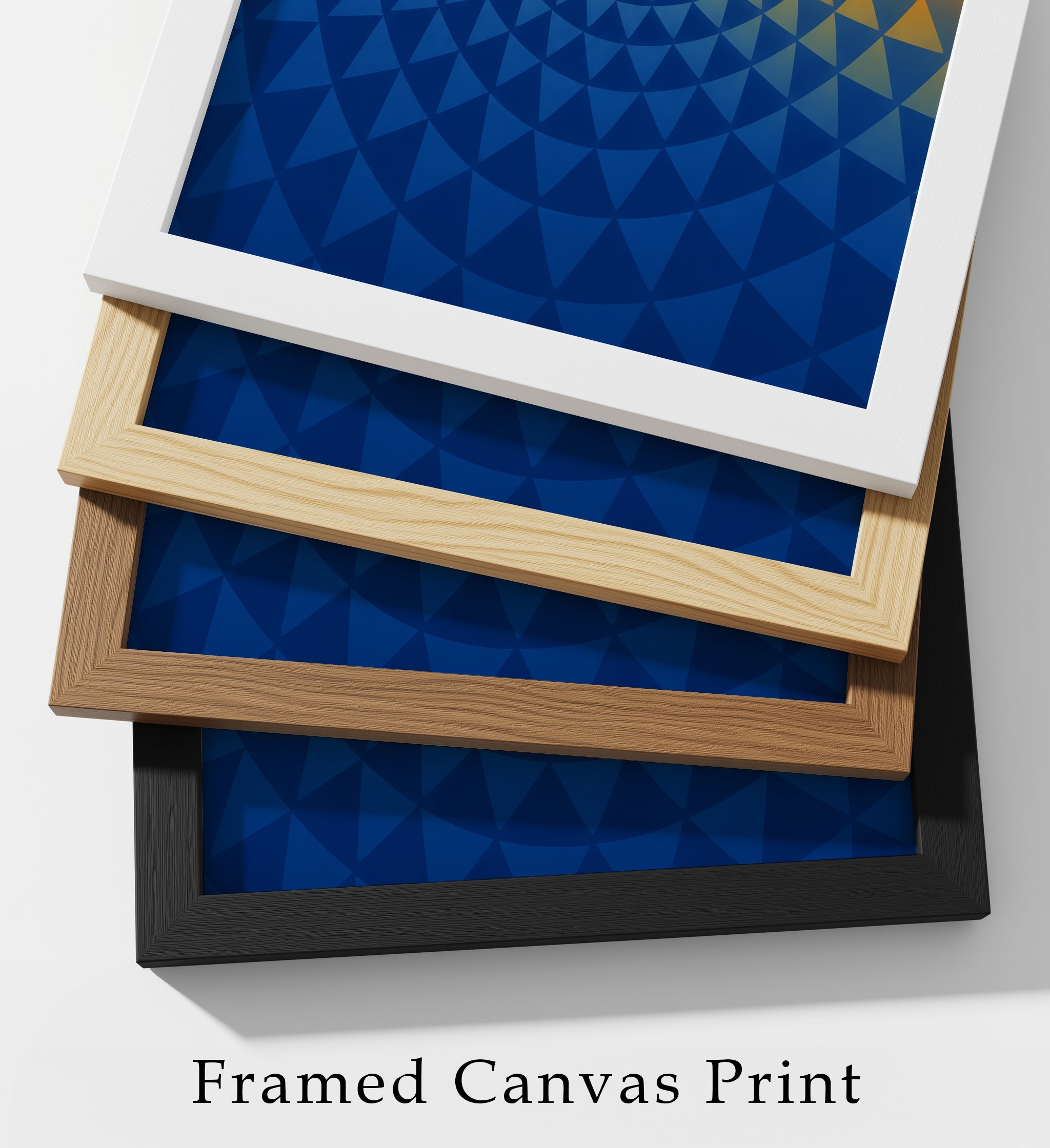Abstract Geometric Canvas Wall Art, Journey To Success Print, Modern Blue Orange Framed Canvas, Inspirational Office Decor, Large Statement Artwork
