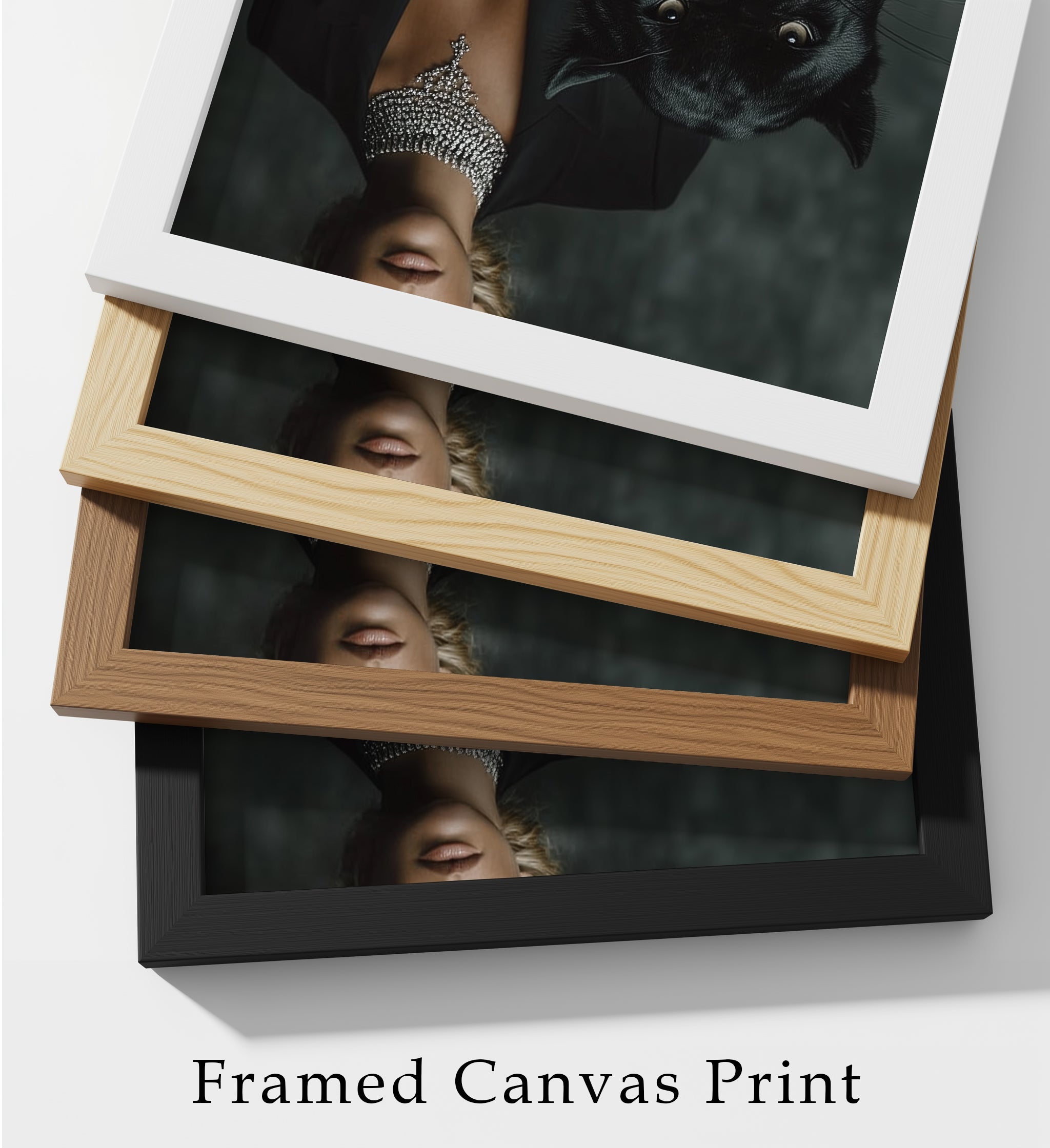 Black Panther Framed Canvas Wall Art, Luxury Fashion Portrait Print, Dark Glam Animal Decor, Modern Statement Artwork