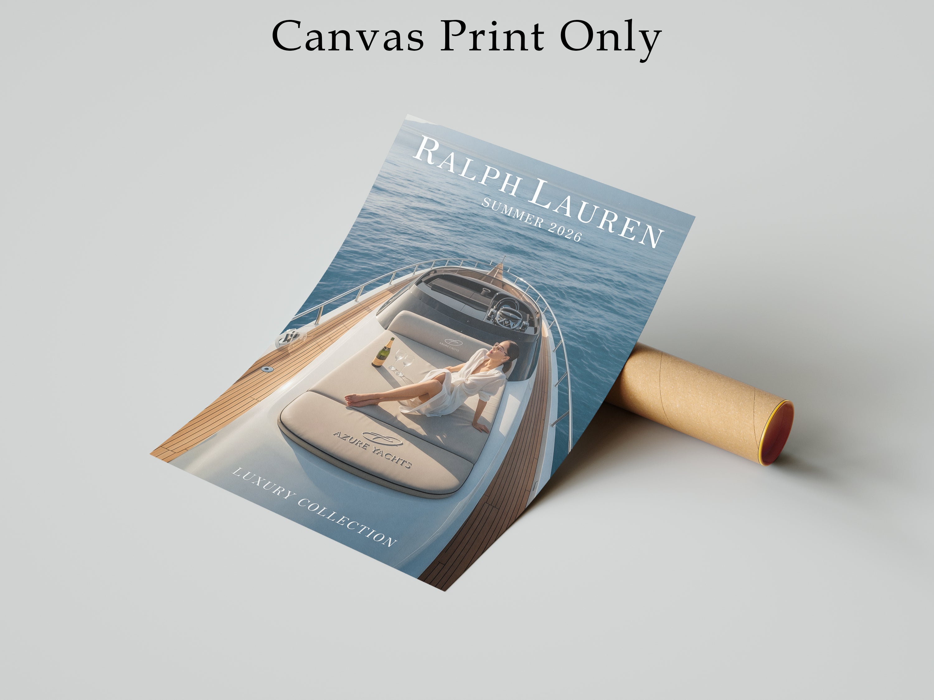 Ralph Lauren Style Yacht Canvas Wall Art, Luxury Coastal Decor, Framed Old Money Poster, Quiet Luxury Beach House Wall Art