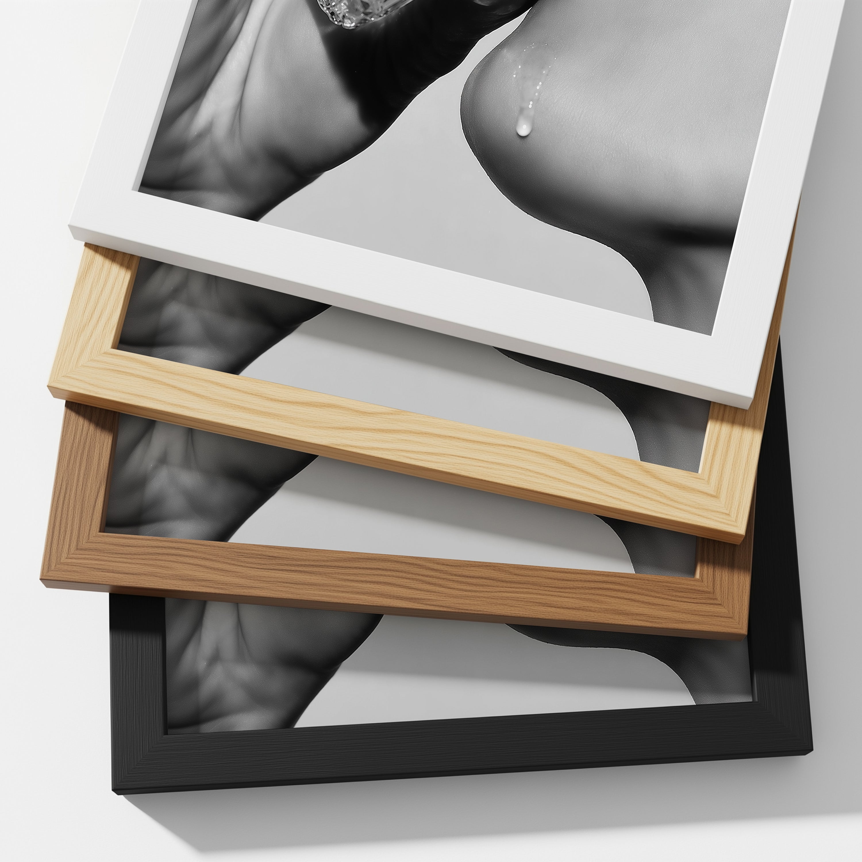 Channel Inspired Luxury Perfume Wall Art Framed Canvas, Black and White Fashion Print, Chic Vanity Bathroom Decor