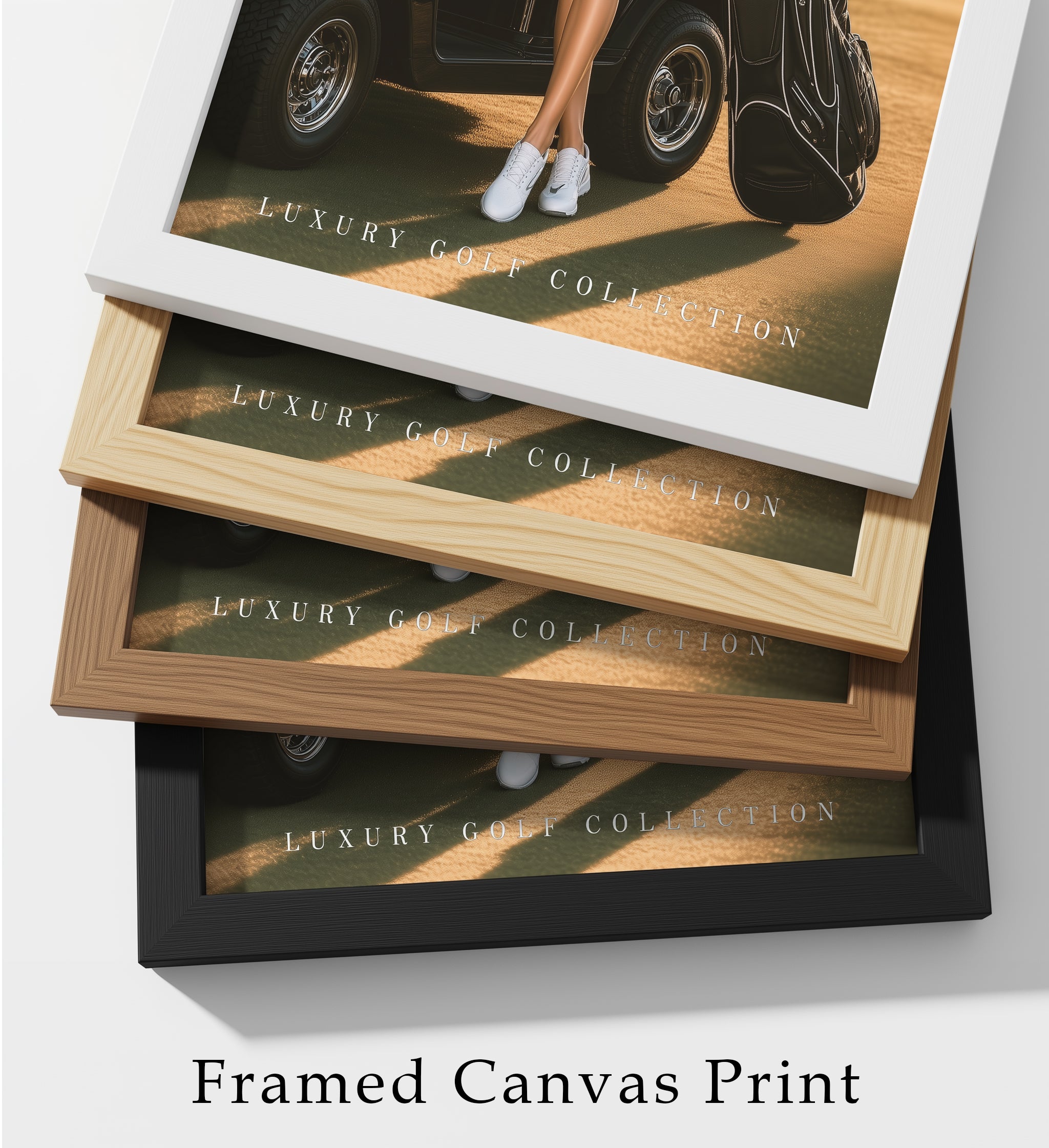 Luxury Golf Wall Art Framed Canvas, Old Money Country Club Decor, Vogue Style Golf Print, Fashion Golf Poster, Luxury Office Wall Art