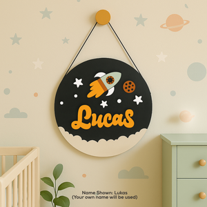 Rocket Dreams – Personalized Wooden Name Sign