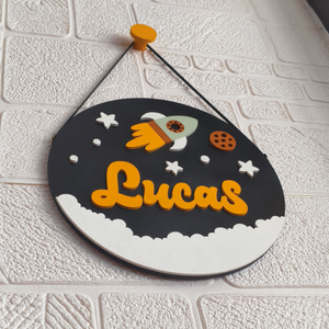 Rocket Dreams – Personalized Wooden Name Sign