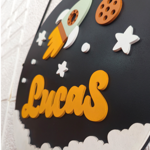 Rocket Dreams – Personalized Wooden Name Sign